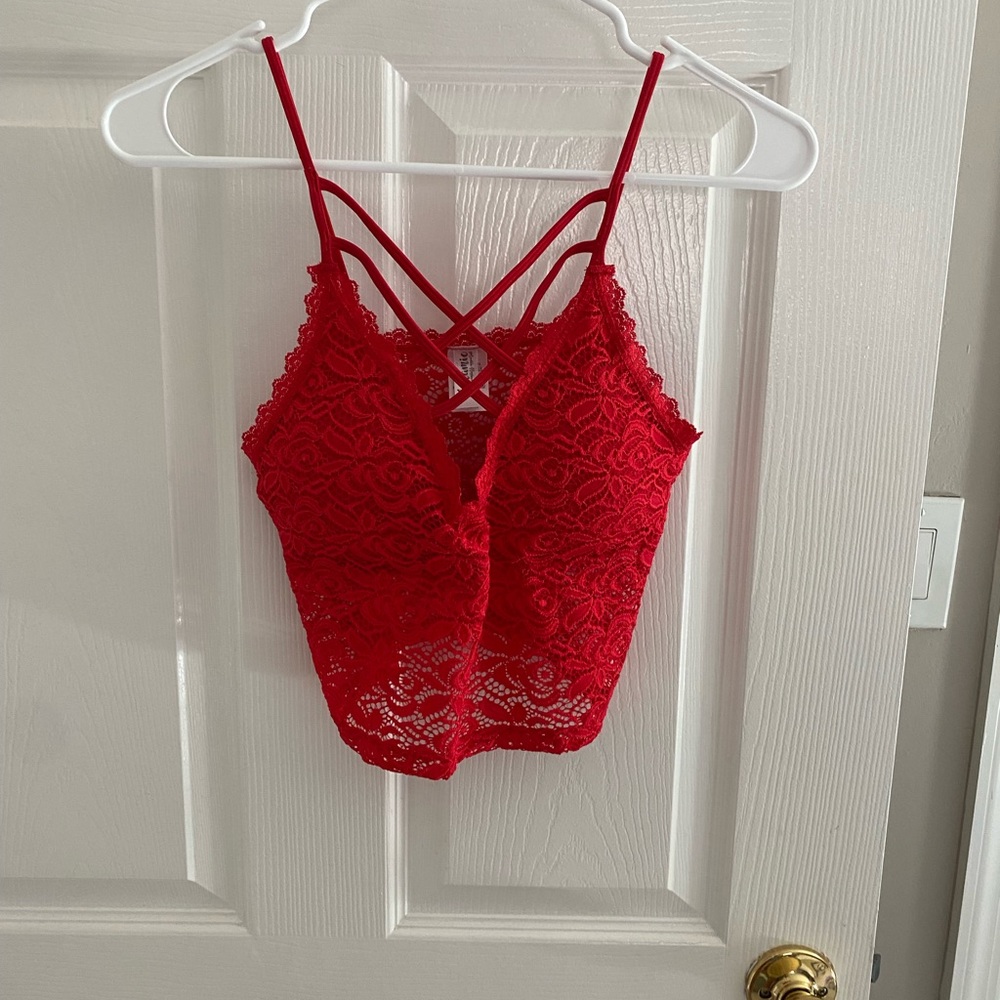 Red crop top